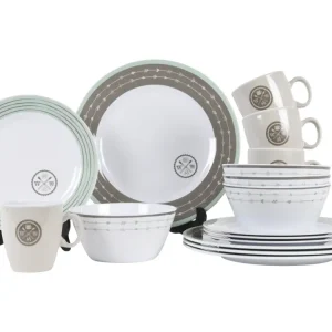 Bestseller Wander Wonder set stoviglie 16 pezzi grigio/menta