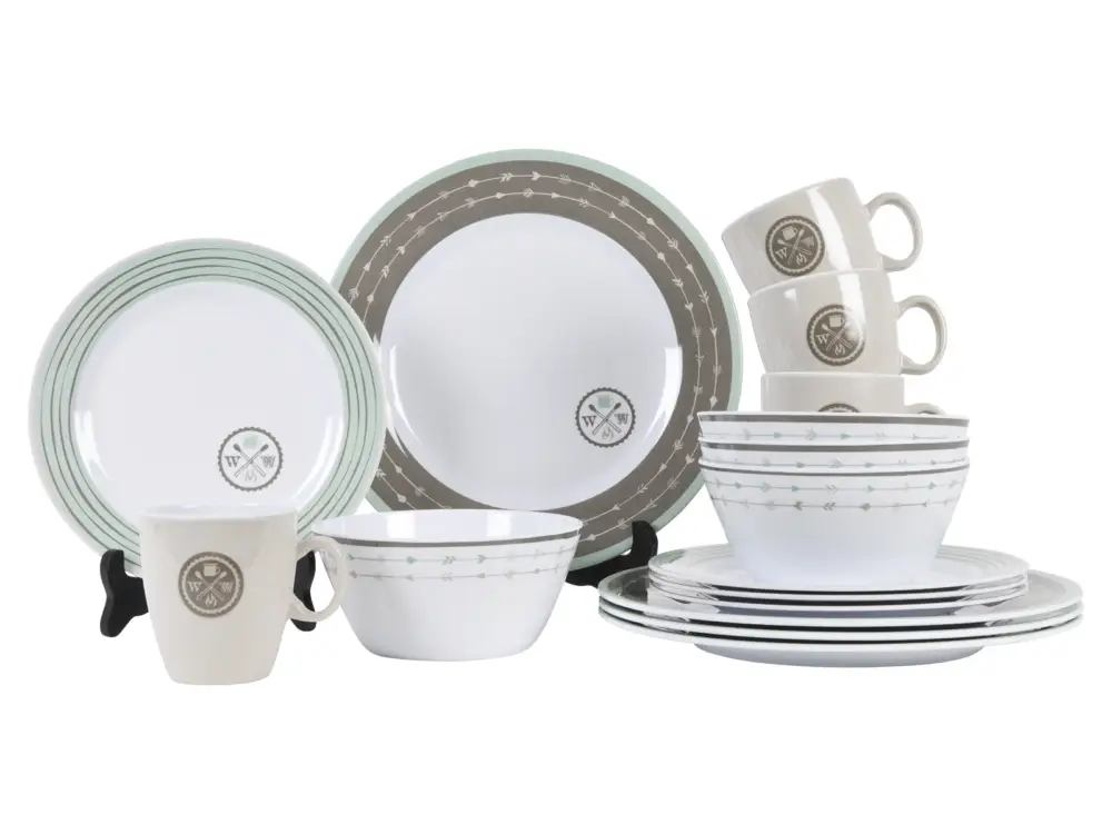 Bestseller Wander Wonder set stoviglie 16 pezzi grigio/menta