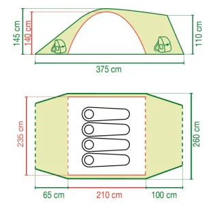 Esclusivo Coleman Rock Springs 4 tenda a igloo