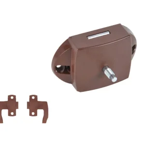 Obelink serratura a pulsante per toilette con ganci - Brown Offerta Lampo