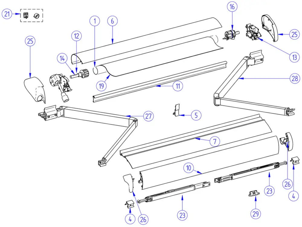 Thule Omnistor terminali profilo anteriore 6502/6900 Occasione Imperdibile