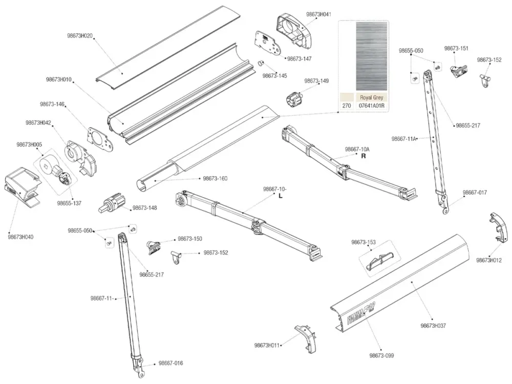 Fiamma attacco palina sx profilo anteriore F40 Sconto