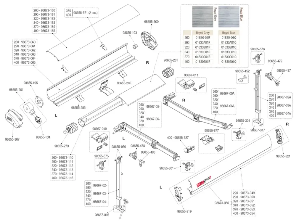 Compra Oggi Stesso Fiamma braccio destro F65S 015 320-400