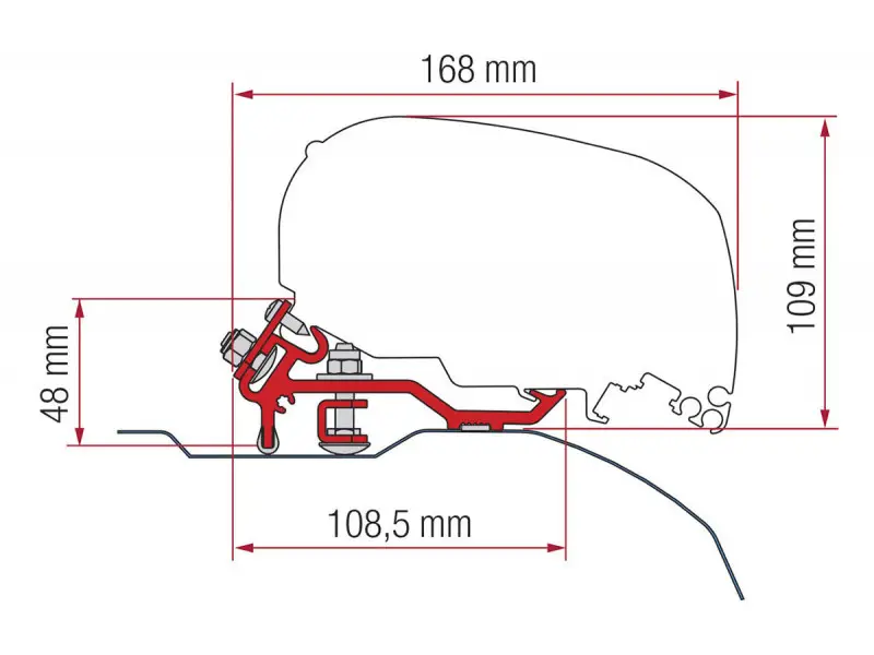Reso Gratuito Fiamma F80 adattatore Ducato L2/L3 H2 > 2006 Low Profile
