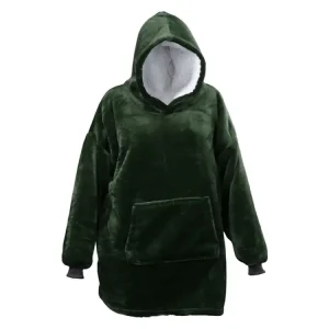 Nuovo Arrivo Unique Living pile oversize con cappuccio - Dark Green