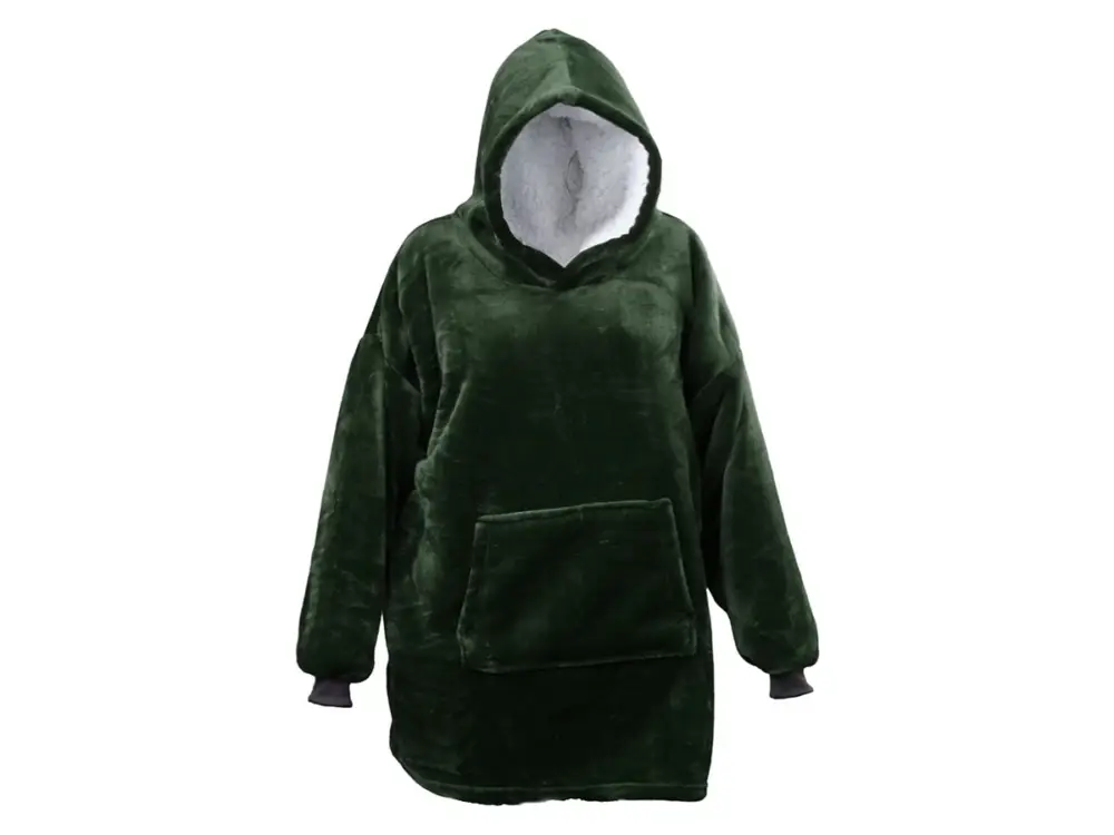 Nuovo Arrivo Unique Living pile oversize con cappuccio - Dark Green
