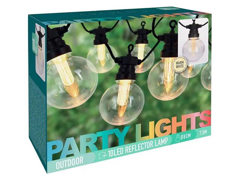 Occasione Party Lights 10 LED Reflector Lamp catena luminosa