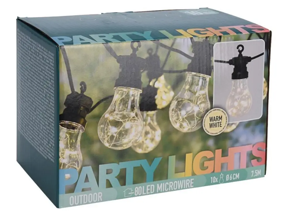 Di Tendenza Party Lights 80 LED Microwire catena luminosa