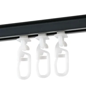 Binario per tende antracite 150 cm con ganci scorrevoli Pagamento Sicuro