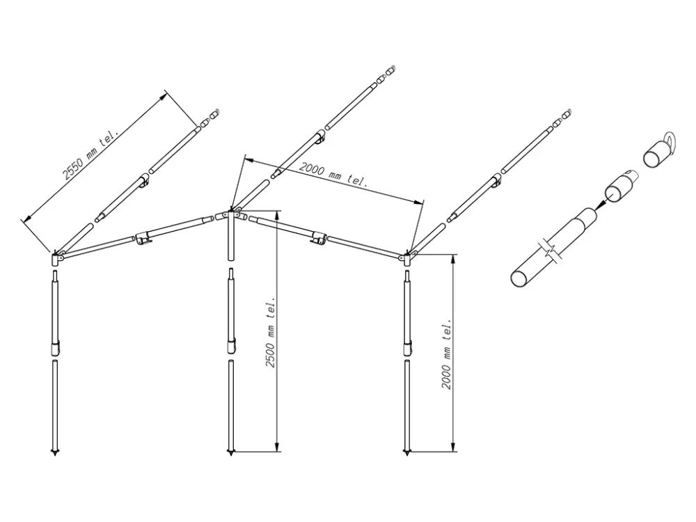 Pagamento Sicuro Struttura tendalino PowerGrip acciaio 22 mm misura 2 - 6