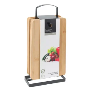 Affare Excellent Houseware taglieri in bambù con supporto in metallo