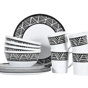 Compra Oggi Stesso Obelink Stripe set di stoviglie - 16-pezzi