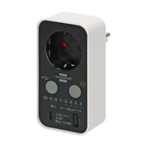 Ultimissimo Modello Brennenstuhl multipresa digitale con timer countdown USB-A/C