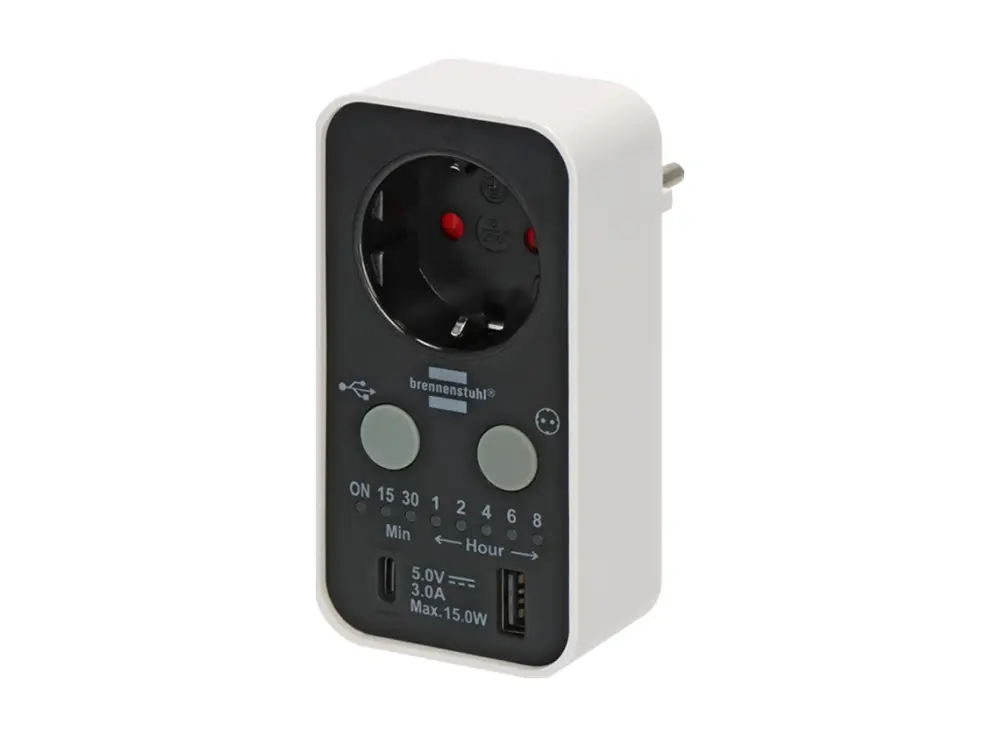 Ultimissimo Modello Brennenstuhl multipresa digitale con timer countdown USB-A/C