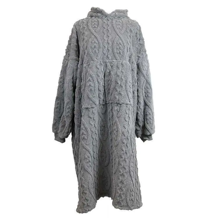 Quantità Limitata Unique Living Pleun Long pile oversize con cappuccio - Dark Grey