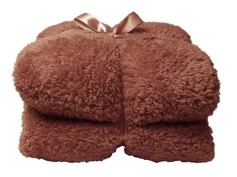 Unique Living Teddy plaid - Marsala Prezzo Scontato