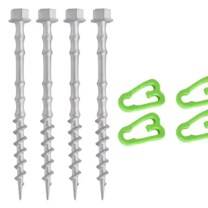 Obelink Alphagrip picchetti a vite in alluminio con clip 20 cm - set da 4 Offerta Del Giorno