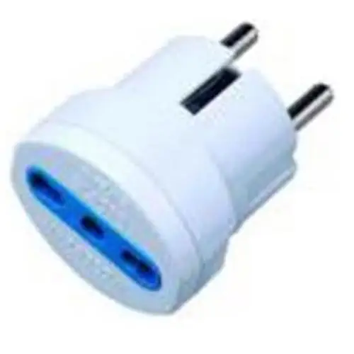 ADATTATORE CON MASCHIO SCHUKO FRANCESE FEMMINA ITALIA BIPASSO Super Prezzo