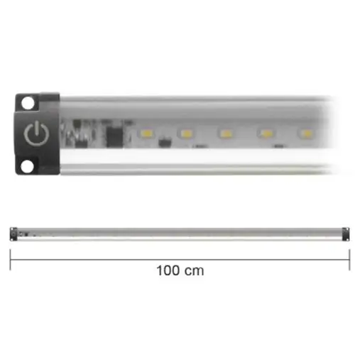 BARRA PROFILO ULTRAPIATTO LED IN ALLUMINIO 10W 100CM CON INTERRUTTORE 4000K Direttamente Dal Produttore