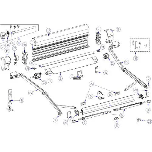 BRACCIO DX PER TENDALINO THULE 8000 Quantità Limitata