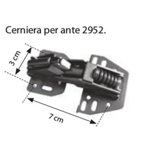 Spedito Oggi CERNIERA IN ACCIAIO CON MOLLA PER ANTINE 2952