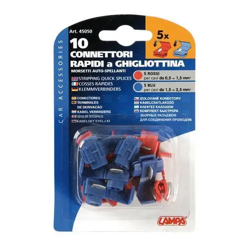 CONNETTORI RAPIDI A GHIGLIOTTINA ROSSO/BLU 10PZ Più Venduto