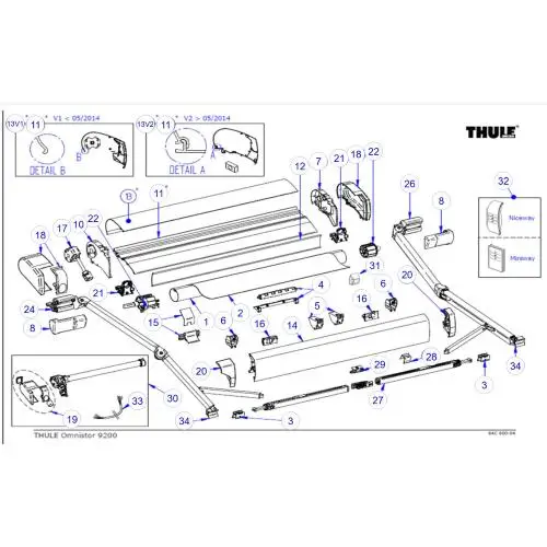 COPPIA GUSCI DX+SX PER TENDALINO THULE 9200 BIANCO 1500602492 Compra Oggi Stesso
