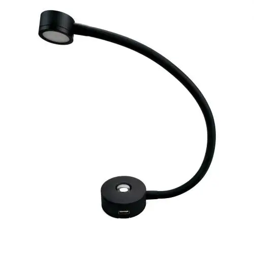 Economico FARETTO 12V FLESSIBILE 2W NERO CON USB