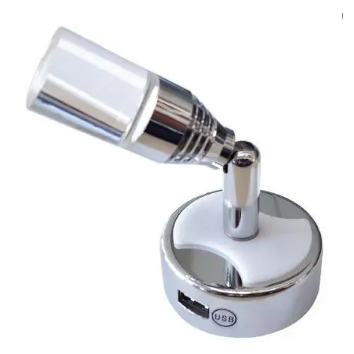 Solo Oggi FARETTO 12V ORIENTABILE LUCE NEUTRA 4000K + LUCE NOTTURNA BLU + USB