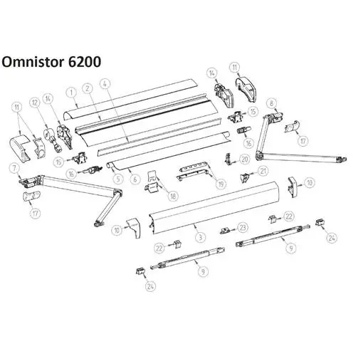 Ultime Pezzi FINALI SPALLETTE DX+ SX PER TENDALINO THULE 6200 BIANCO