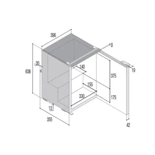 FRIGORIFERO COMPRESSORE DA INCASSO C50I NERO SOLA CORNICE DI INSTALLAZIONE NAUTICA Non Perdere
