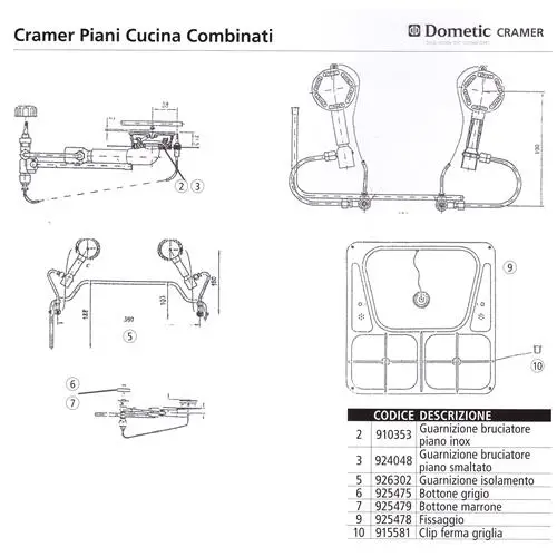 GUARNIZIONE DI ISOLAMENTO PER FORNELLI CRAMER 926302 Ordina Subito