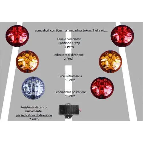 Ultime Pezzi KIT CONVERSIONE MODULI POSTERIORI A LED DIAM 95X82.4MM