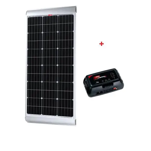 Spedizione Espresso KIT PANNELLO SOLARE MONOCRISTALLINO 85W SOLENERGY SUPPORTI INTEGRATI + SCE360B MPPT BLUETOOTH