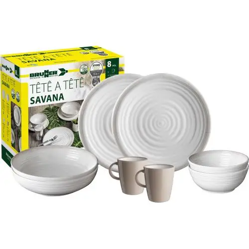 A Buon Prezzo KIT PIATTI E ACCESSORI IN MELAMINA 2 PERSONE 8PZ SAVANA 0830143N.C4P