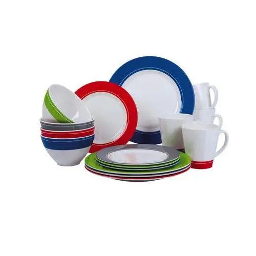 Spedizione Espresso KIT PIATTI E ACCESSORI IN MELAMINA 4 PERSONE 16PZ BURANO