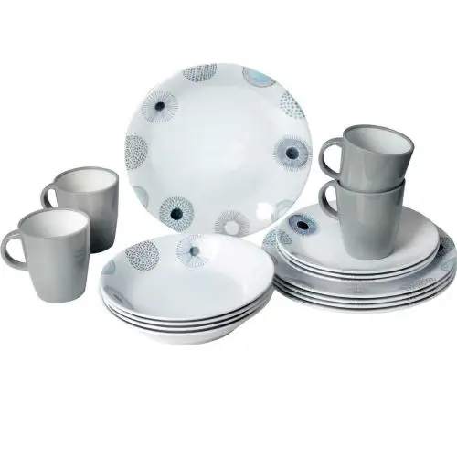 Spedito Oggi KIT PIATTI E ACCESSORI IN MELAMINA 4 PERSONE 16PZ DEEP SEA 0830155N.C7R