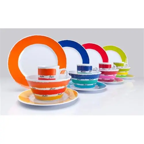 Quantità Limitata KIT PIATTI E ACCESSORI IN MELAMINA 4 PERSONE 16PZ VARIETÀ DI COLORI