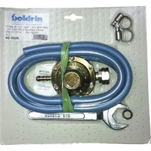 Popolare KIT REGOLATORE 1KG +TUBO GPL D.8 X 1,5MT +2 FASCETTE +CHIAVE BOMBOLA