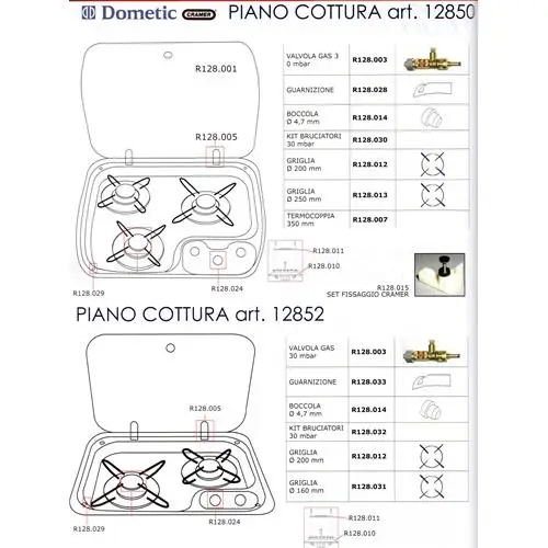 Promozione Esclusiva KIT SPARGIFIAMMA SUPERIORE 3PZ FORNELLI CRAMER R128.011