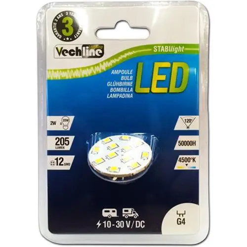 LAMPADA LED G4 200LUM 2,0W 10-30V ATTACCO POSTERIORE Di Tendenza