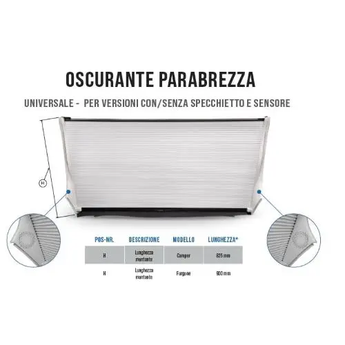 Economico OSCURANTE PER PARABREZZA BRUNNER DARKSTAR PER CAMPER DUCATO X250/X290 7021810N