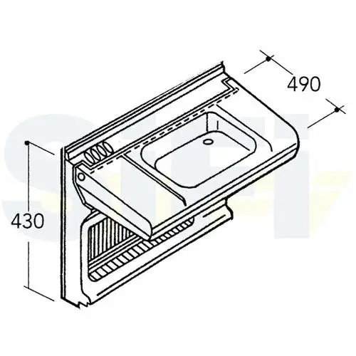 PARETE BAGNO ATTREZZATA TFT LAVELLO RIBALTABILE E PORTA OGGETTI H430 RIF.3 Promozione Esclusiva