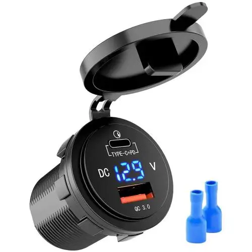 Compra Oggi Stesso PRESA 1 PORTA USB 3.0 + 1 PD/TIPE C + VOLTMETRO FISS. A GHIERA