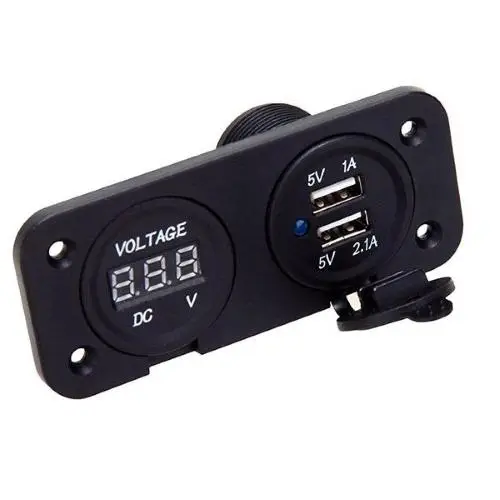 Ultima Occasione PRESA 2 PORTE USB + VOLTMETRO DA INCASSO FISS. A VITI