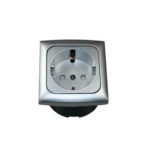 Compra Online PRESA 230V SCHUKO + CORNICE SENZA COPERCHIO + SCATOLA PROT. ARGENTO