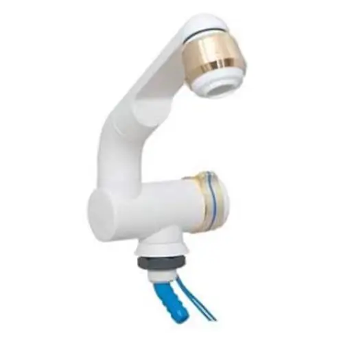 RUBINETTO CARAVAN IN ABS BIANCO ORO CON INTERRUTTORE 20MM Prezzo Conveniente