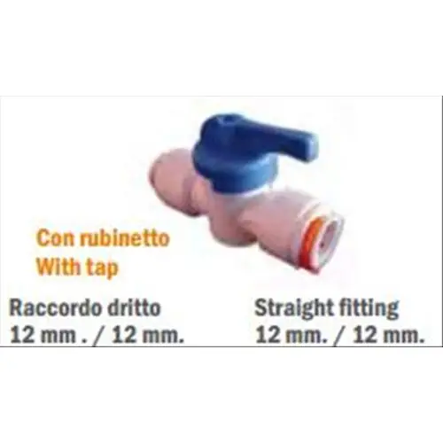 RUBINETTO IN LINEA ATTACCHI RAPIDI 12MM Nuova Collezione