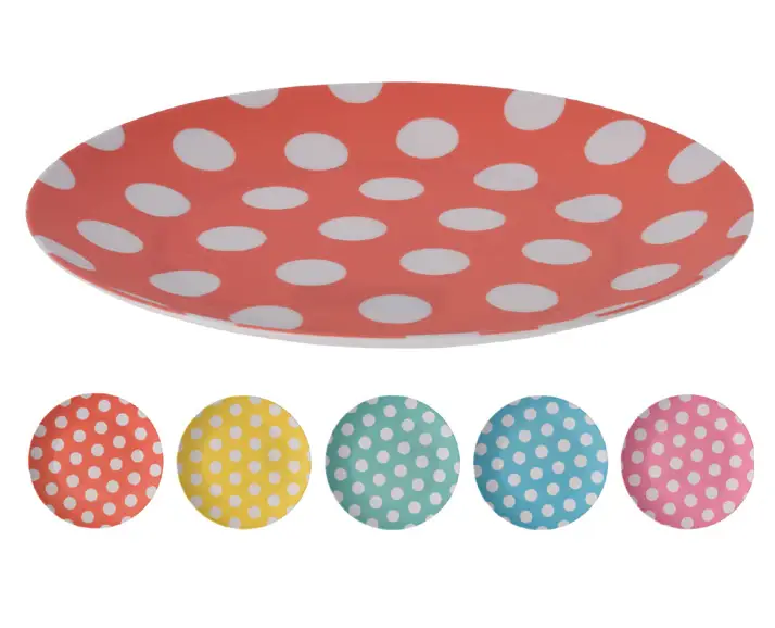 Piatto Melamina 25 cm Pois Scelto Dai Clienti