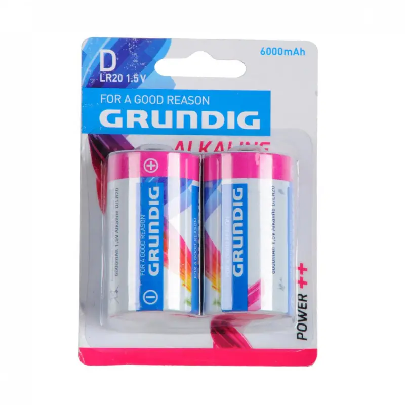 Batteria alcalina Mono D 1,5 V / 6000 mAh Grundig due pezzi Promozione Esclusiva